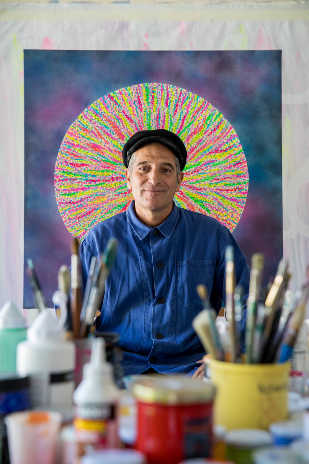 Federico Sanchez portrait in his studio