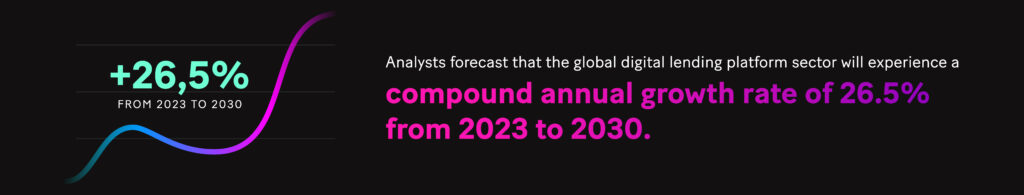 Image: Analysts forecast that the global digital lending platform sector will experience a compound annual growth rate of 26.5% from 2023 to 2030.