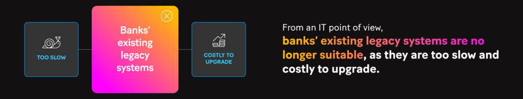 Image: From an IT point of view, banks’ existing legacy systems are no longer suitable, as they are too slow and costly to upgrade.
